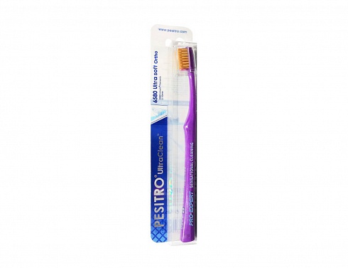 Зубная щетка для взрослых с пластиковой ручкой PESITRO 6580 ultra soft